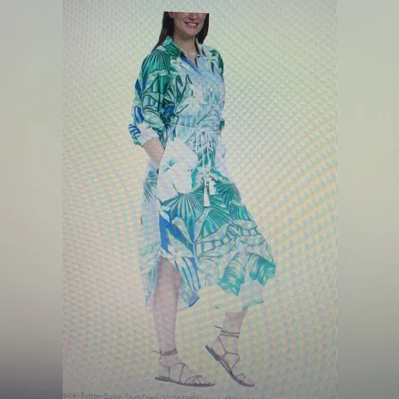 For Cynthia Dresses | Cynthia Linen Blend Tropical Button Shirt Dress | Color: Green/White | Size: Xl | Arasayalejo454's Closet For Cynthia Dresses | Cynthia Linen Blend Tropical Button Shirt Dress | Color: Green/White | Size: Xl | Arasayalejo454's Closet